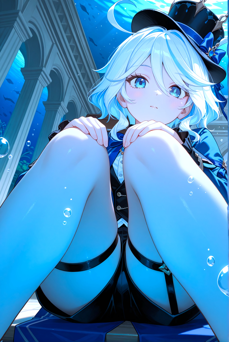 フリーナ(水中)-pixiv插画-作品交流服务