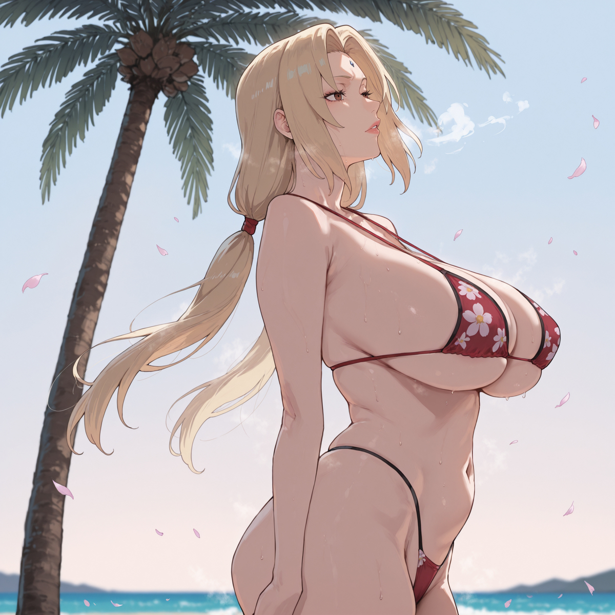 Tsunade - bikini pose-pixiv插画-作品交流服务
