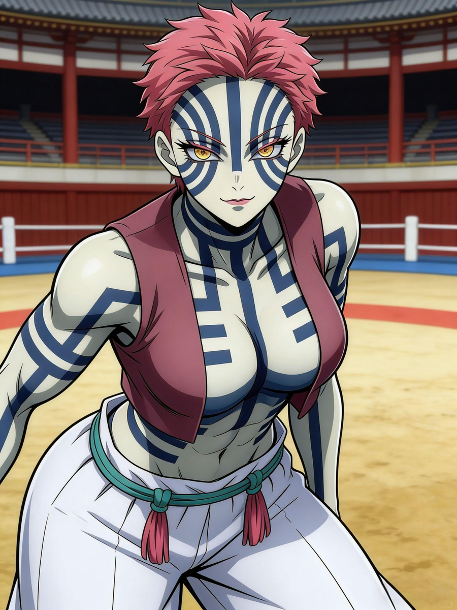 猗窩座 女体化01-pixiv插画-作品交流服务