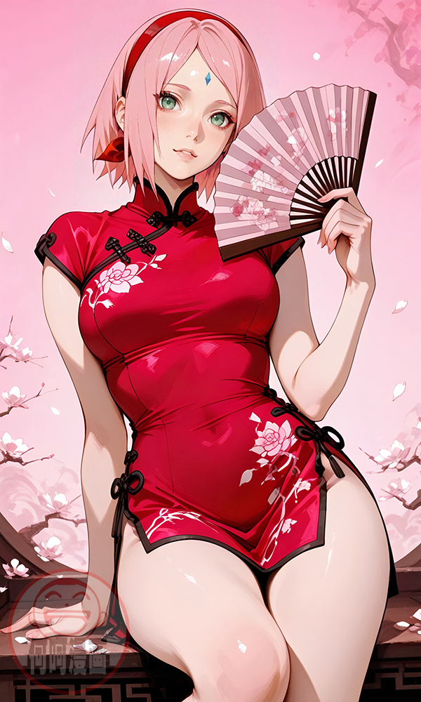 春野樱 春野サクラ Haruno Sakura 旗袍 qipao-pixiv插画-作品交流服务