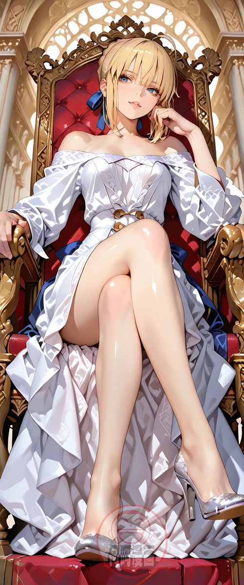 FGO saber 阿尔托莉雅·潘德拉贡 坐姿-pixiv插画-作品交流服务