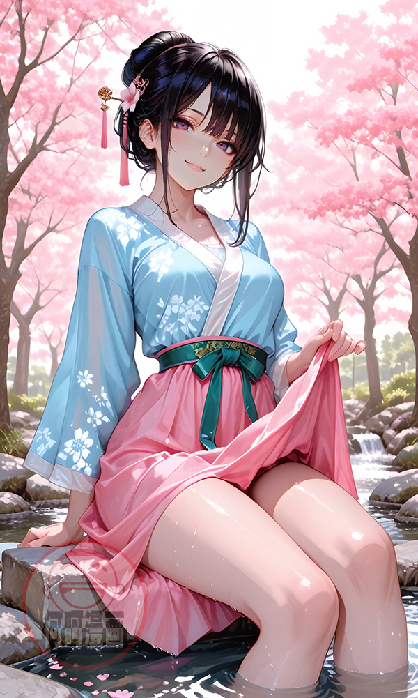 汉服女孩 Hanfu girl-pixiv插画-作品交流服务