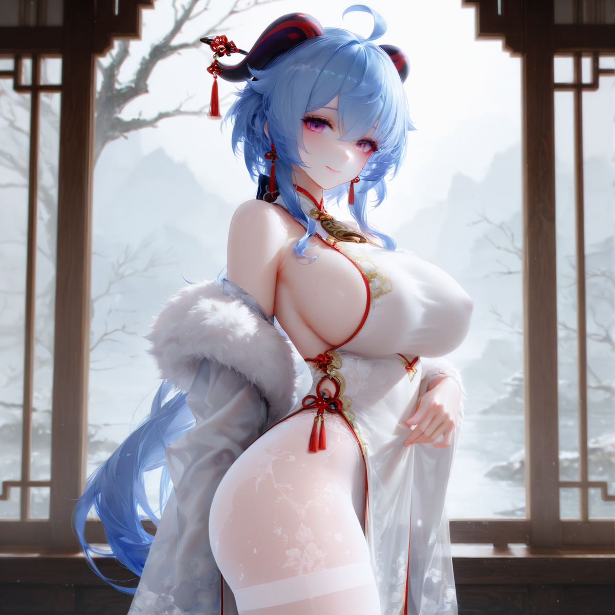 【甘雨】一曲秋华了，梧桐迎朔风-pixiv插画-作品交流服务