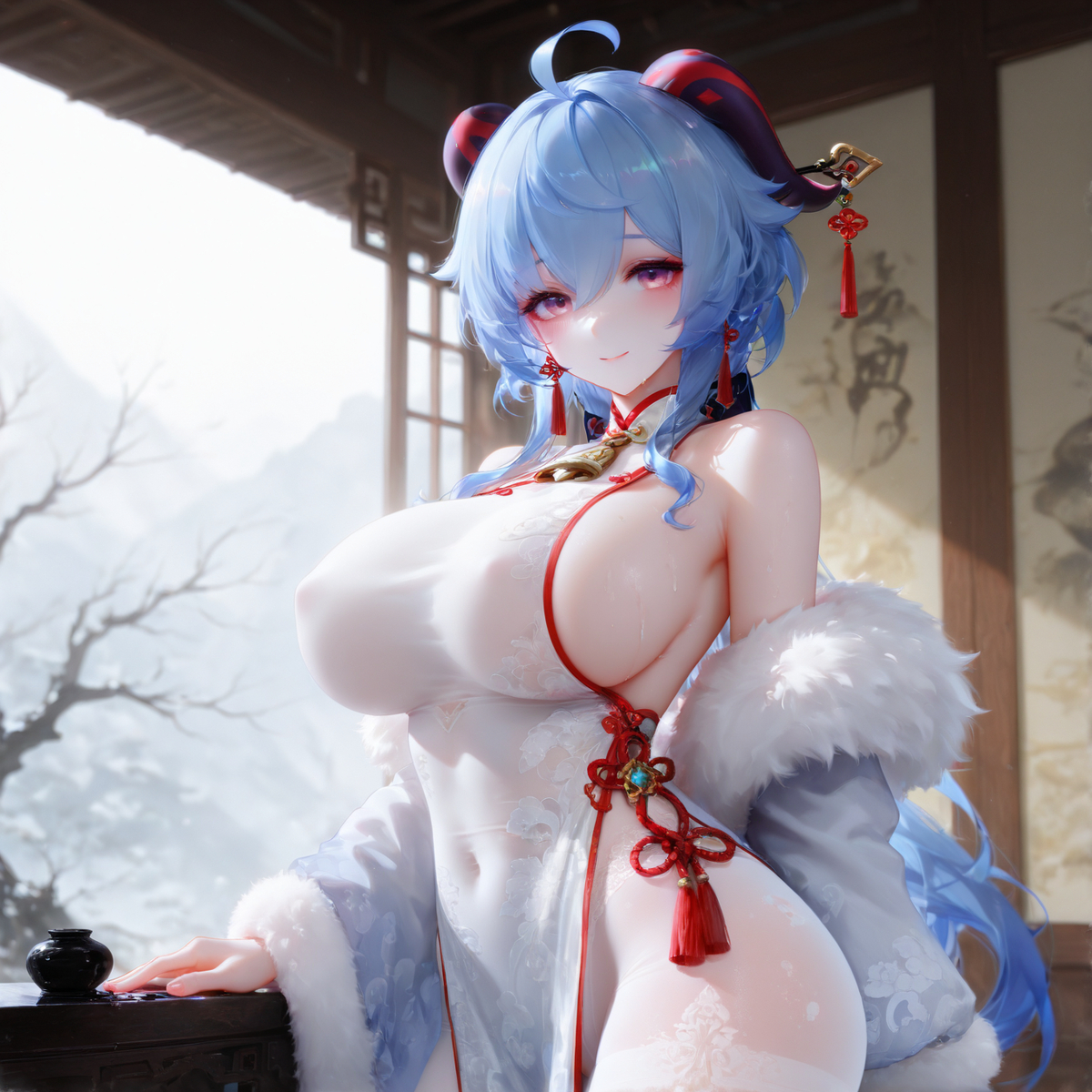 图片[5]-【甘雨】一曲秋华了，梧桐迎朔风-pixiv插画-作品交流服务