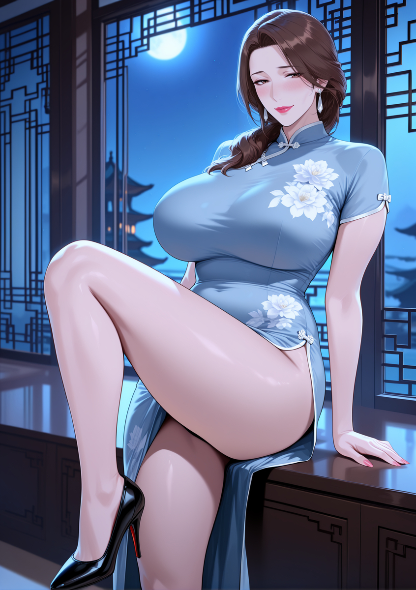 图片[20]-旗袍下的淫荡玉体骚妈-pixiv插画-作品交流服务