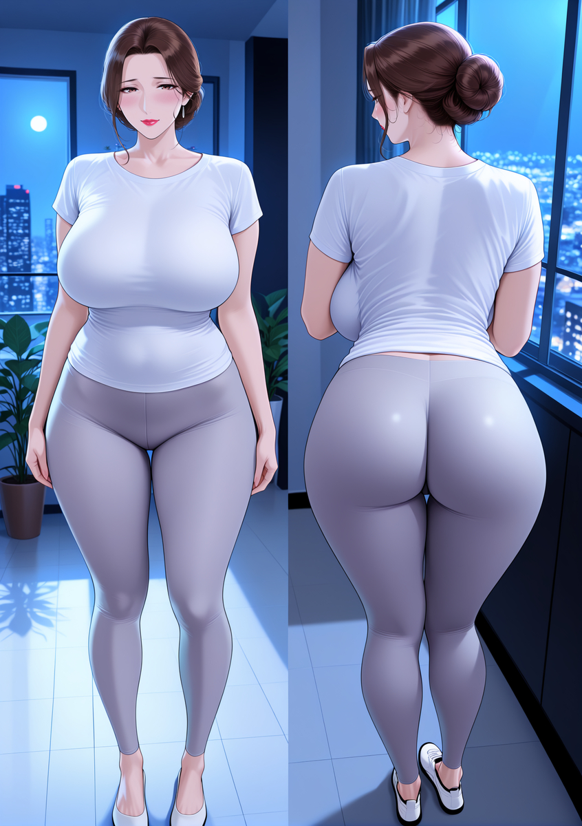 图片[20]-【性感白T】第二弹：性感白t骚妈瑜伽裤下的肉臀-pixiv插画-作品交流服务