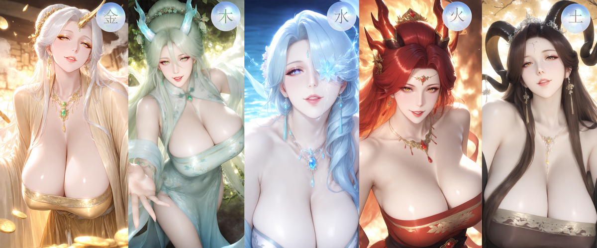 五行主题，大家喜欢哪一个呢？-pixiv插画-作品交流服务