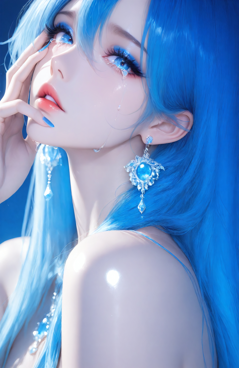 蓝色眼眸-pixiv插画-作品交流服务