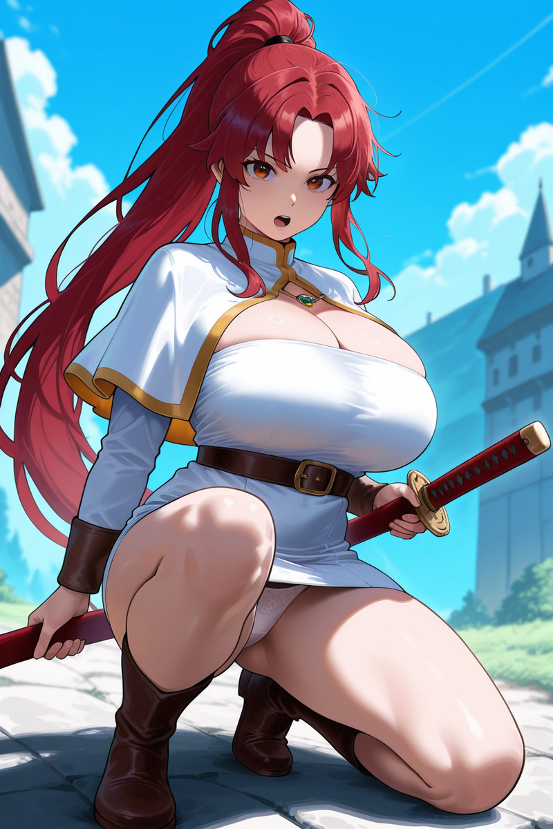 誰說蹲姿無法拔刀~我現在拔給你看!-pixiv插画-作品交流服务