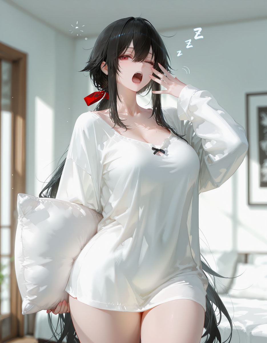 午睡月-pixiv插画-作品交流服务